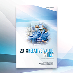 Relative Value Guide 2018 Book American Society Of Anesthesiologists Asa