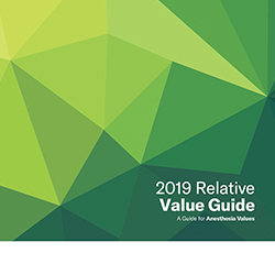 Relative Value Guide 2019 Book American Society Of Anesthesiologists Asa